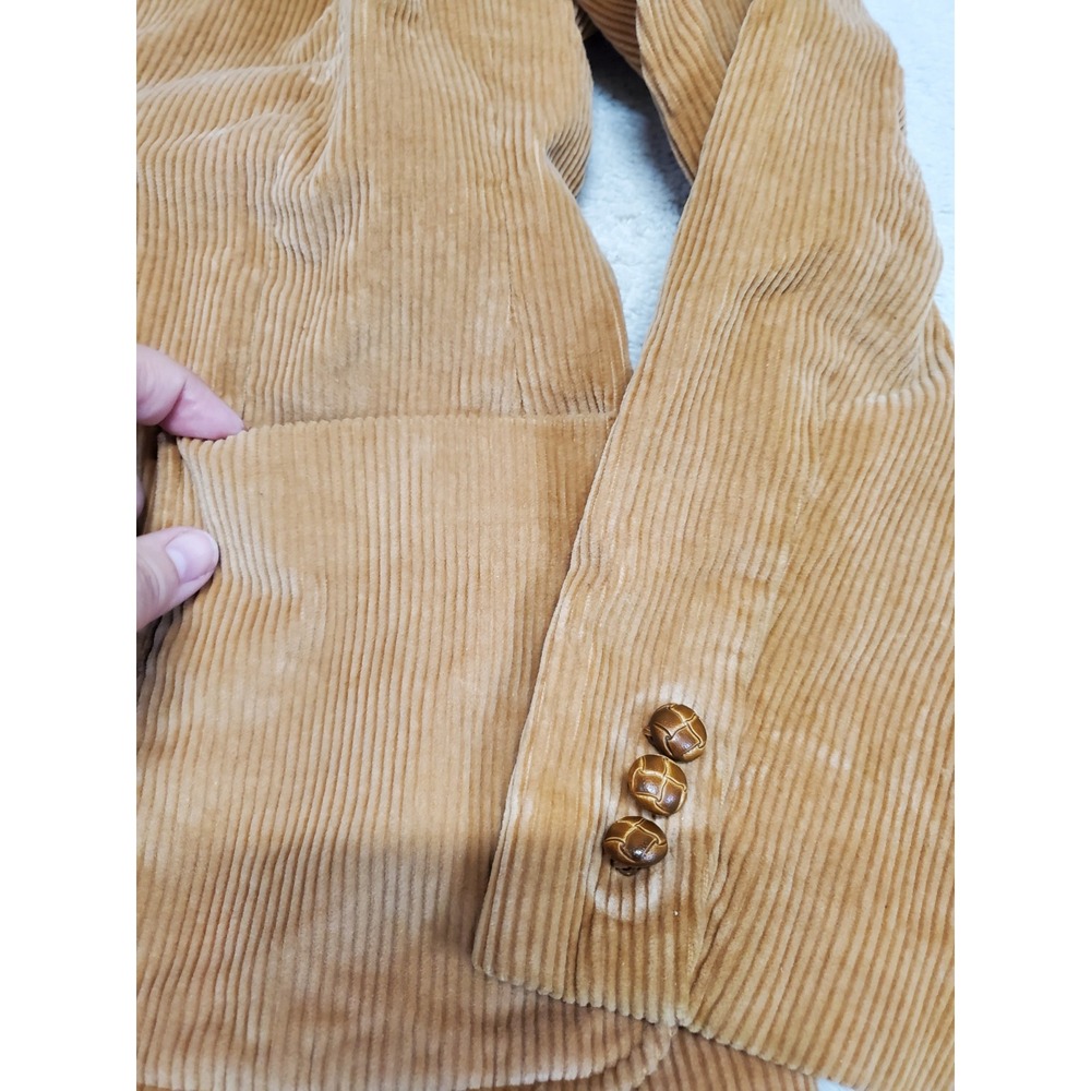 Vintage Tan Corduroy Jacket Blazer Women Small Boho Chic Retro Classic Festival - Picture 4 of 10